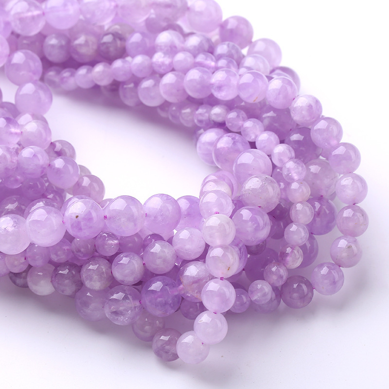 Natural Amethyst Gemstone Loose Beads For Jewelry Making DIY Handmade Crafts 4mm 6mm 8mm 10mm 12mm