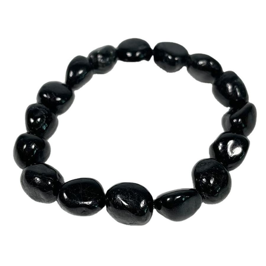 Wholesale Natural Healing Crystal Stone Natural Gemstone Nugget Black Tourmaline Beads Bracelet