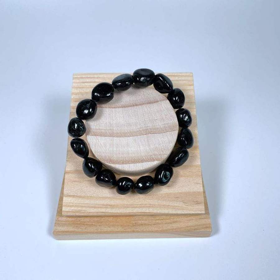 Wholesale Natural Healing Crystal Stone Natural Gemstone Nugget Black Tourmaline Beads Bracelet