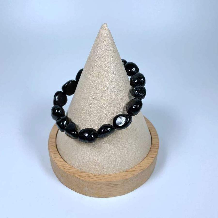 Wholesale Natural Healing Crystal Stone Natural Gemstone Nugget Black Tourmaline Beads Bracelet