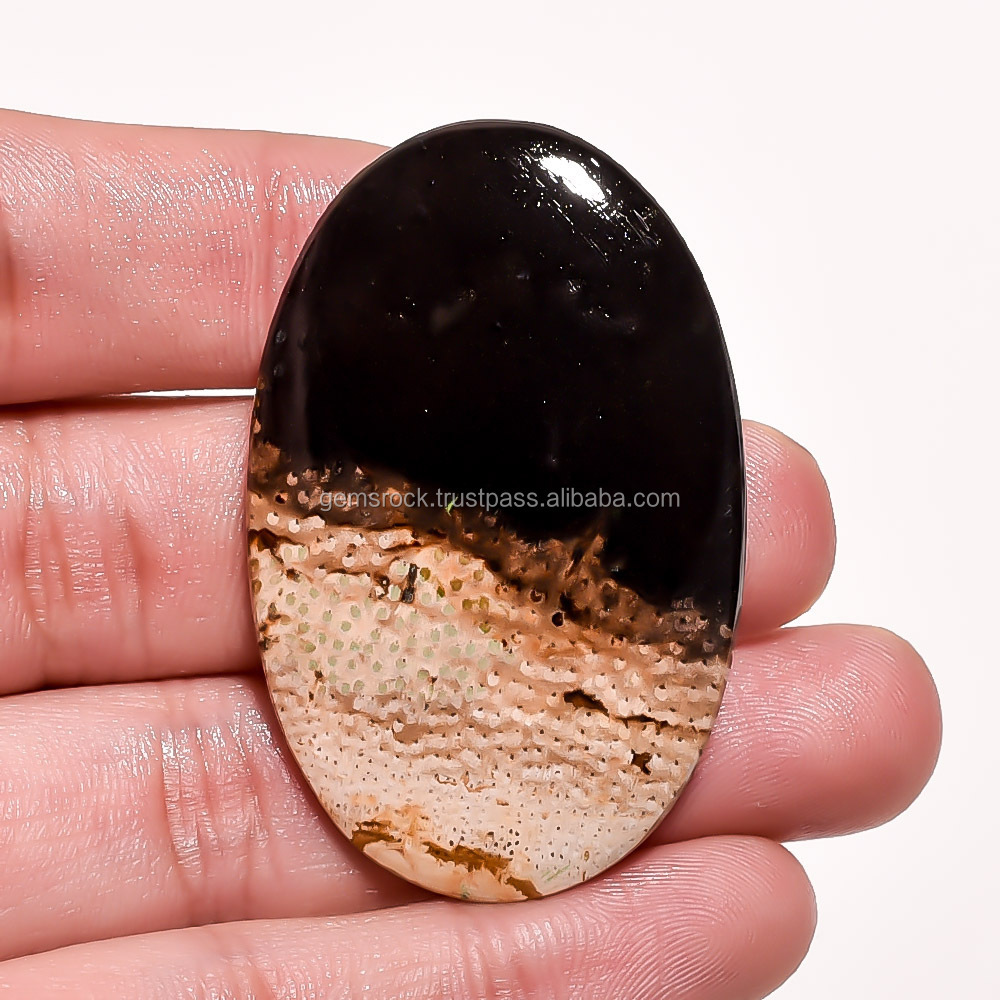 Palm Agate Cabochon Gemstone Energy Healing Smooth Semi Precious Agate Loose Gemstone High Quality Palm Agate Tumbled Gem Stones