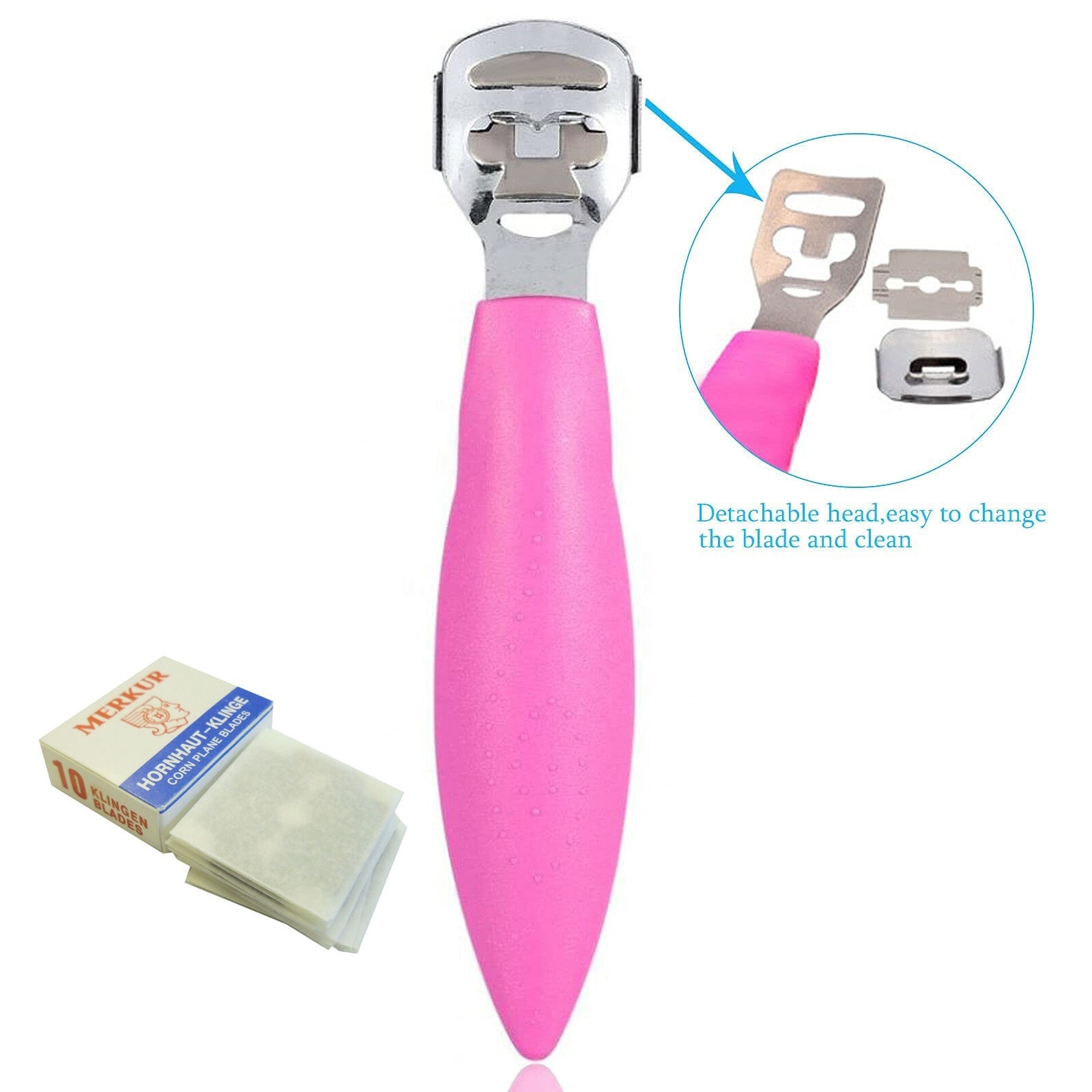 Foot File Callus Remover For Hard Dead Skin Remover Shaver Pink Corn Cutter Steel Plastic Handle Hard Skin Shaver Feet File Rasp