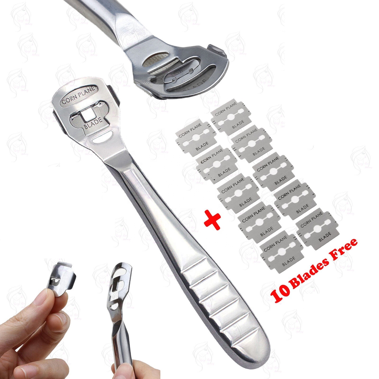 Stainless Steel Callus Remover Foot Care Hard Dead Skin Corn Cutter Shaver Tool With 10 Blades Feet File Rasp