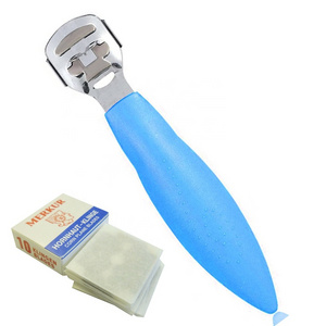 Blue Callus Remove Shaver Foot File Hard Dead Skin CORN Cutter Shaver Pedicure FOOT TOOL + 10 BLADES Foot File Callus Remover