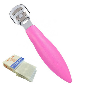 Foot File Callus Remover For Hard Dead Skin Remover Shaver Pink Corn Cutter Steel Plastic Handle Hard Skin Shaver Feet File Rasp