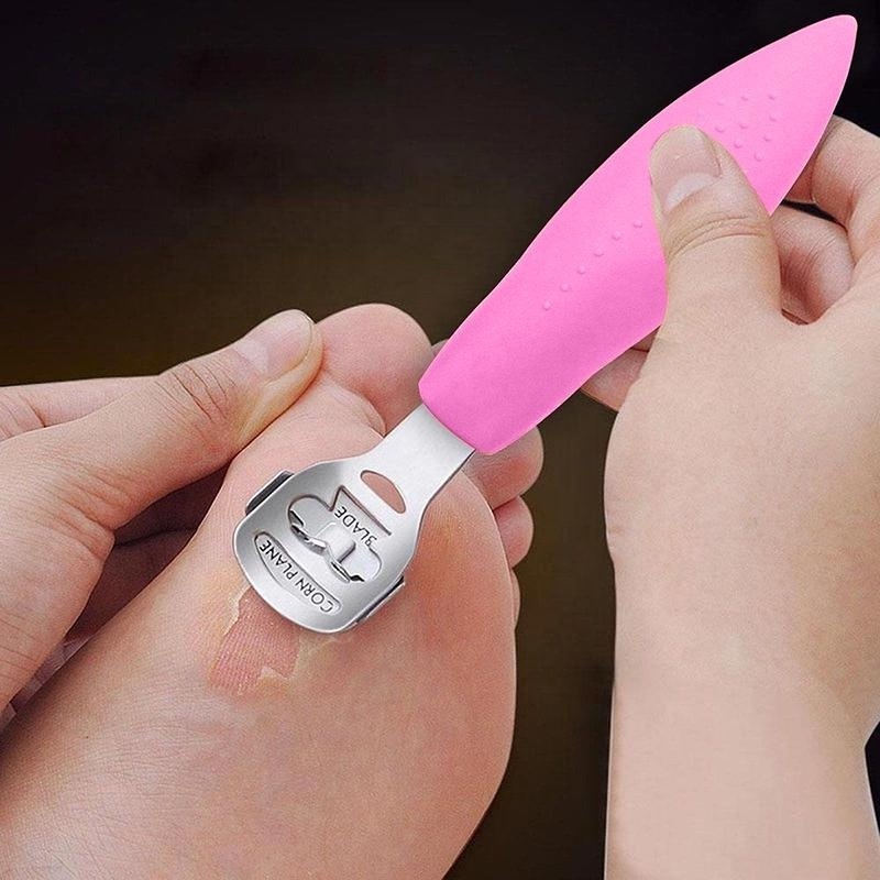 Foot File Callus Remover For Hard Dead Skin Remover Shaver Pink Corn Cutter Steel Plastic Handle Hard Skin Shaver Feet File Rasp