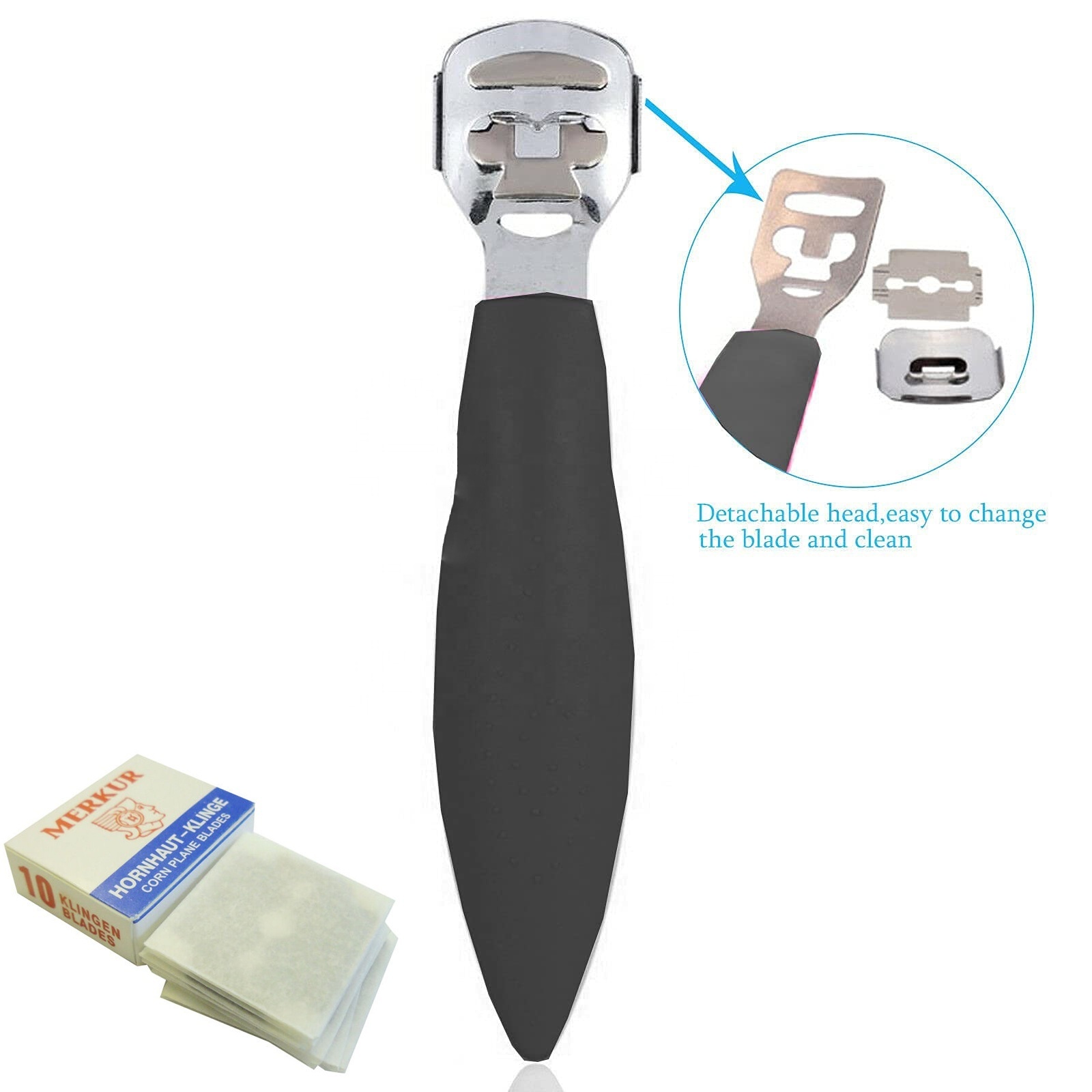 Callus Shaver Foot File Care Hard Skin Remover Callus Shaver Sets Foot File Heads for Hand Feet Black Callus remover