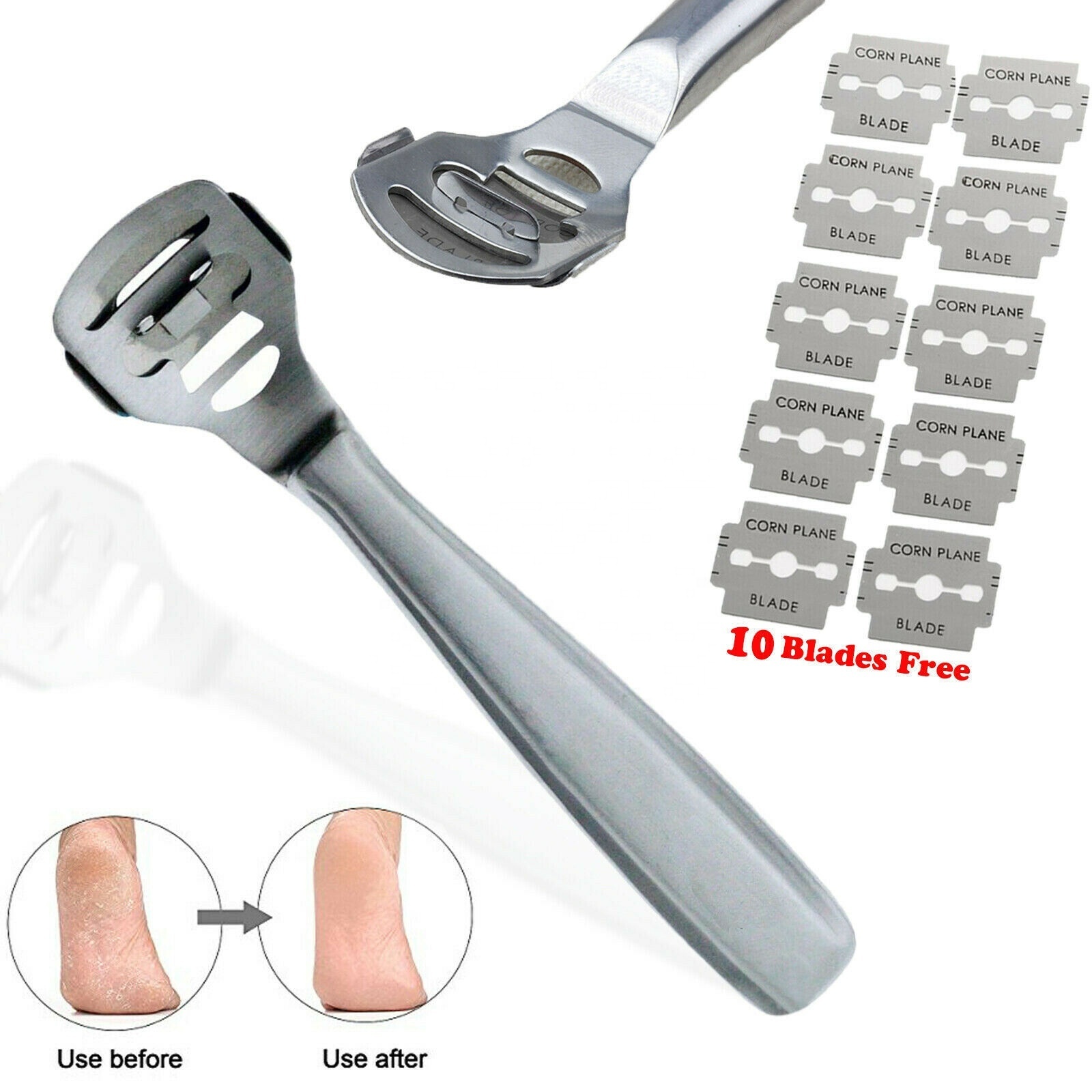 Callus Shaver Foot File Care Hard Skin Remover Callus Shaver Sets Foot File Heads for Hand Feet/Steel Callus Remover