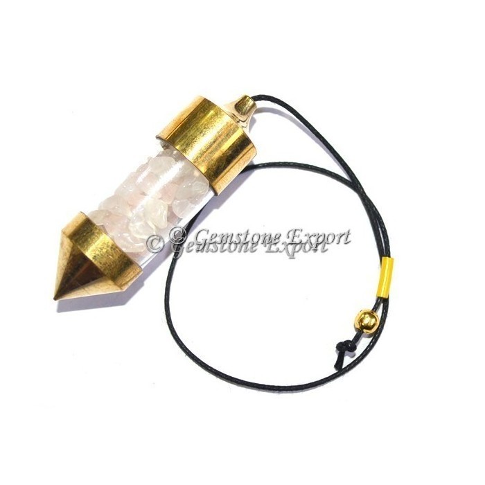 Buy Wholesale Chamber Pendulums From Gemstone Export : Rose Quartz Pyrex Glass Chamber Pendulum