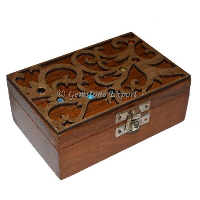 Wholesale Handmade Packaging Geometry Sets Chakra Wooden Box For Sale Used for giving Gifts