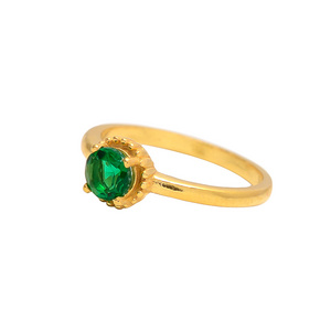 Emerald Hydro Green Stone Rings Beautiful Gemstone Gold Plated Rings