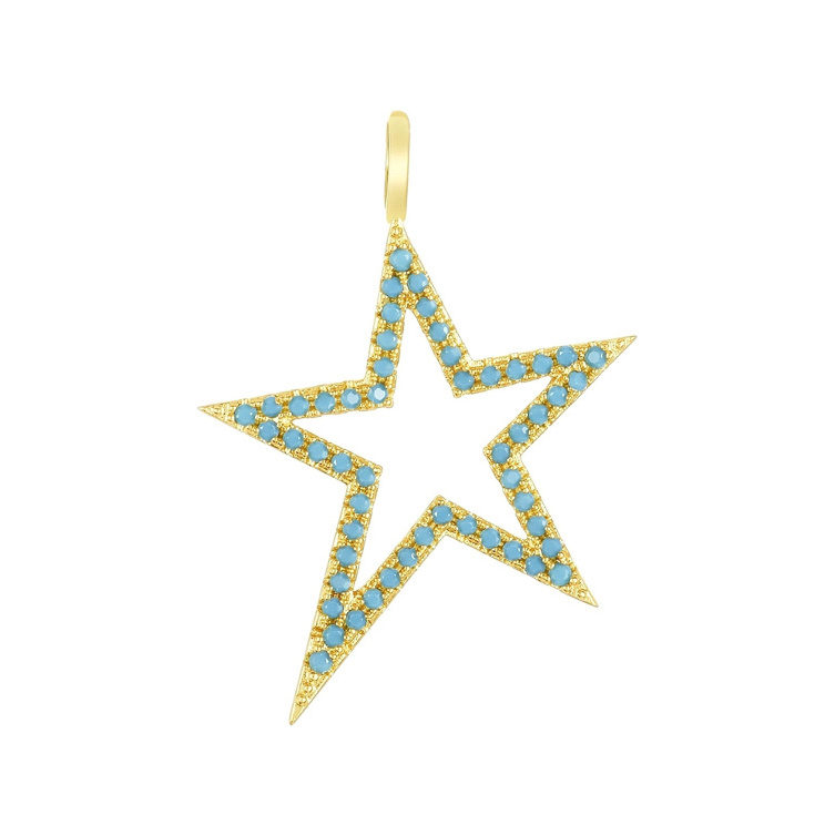 Gemnel 925 silver price per gram rainbow charm star turquoise real gold necklace