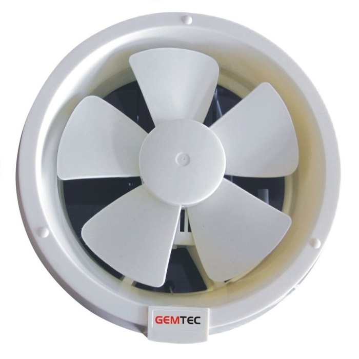 Oil bearing glass window mounted round bathroom exhaust fan