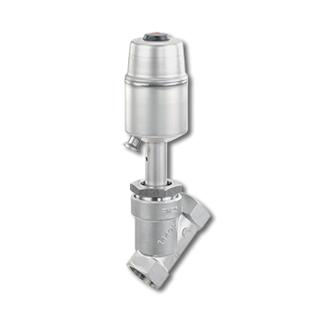 The 2/2-way angle seat globe valve - low maintenance stainless steel piston actuator - pneumatically operated