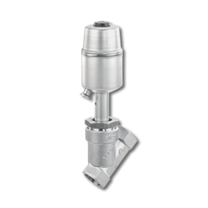 The 2/2-way angle seat globe valve - low maintenance stainless steel piston actuator - pneumatically operated