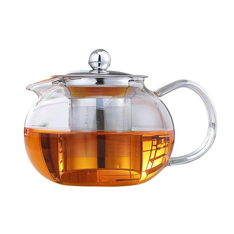 Wholesale 500ml Vintage Shape High Borosilicate Loose Leaf Glass Tea Pot Kettle