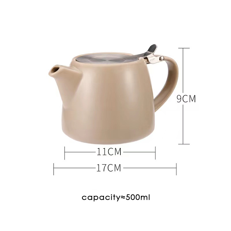 High Grade 500ml Fancy Heated Safe Chinese Ceramic Teapot With Infuser