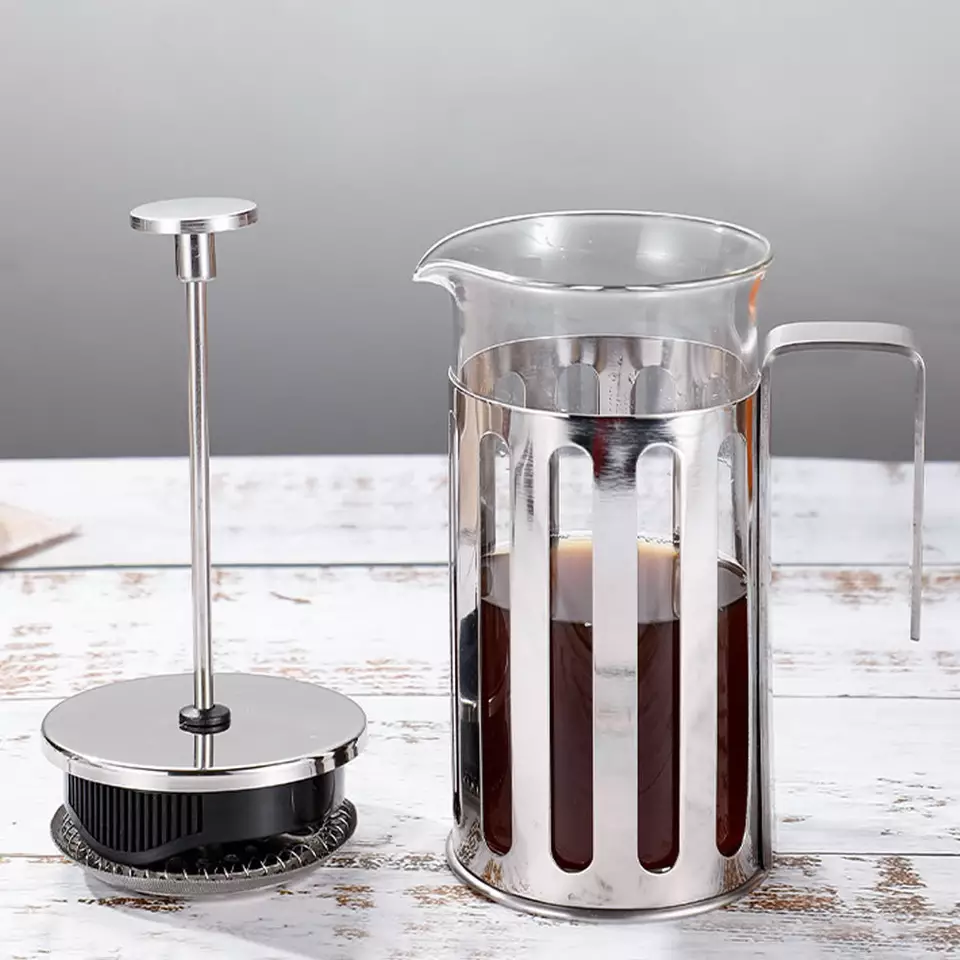 Home Use 20oz Metal French Press Pour Over Coffee Maker With Plunger