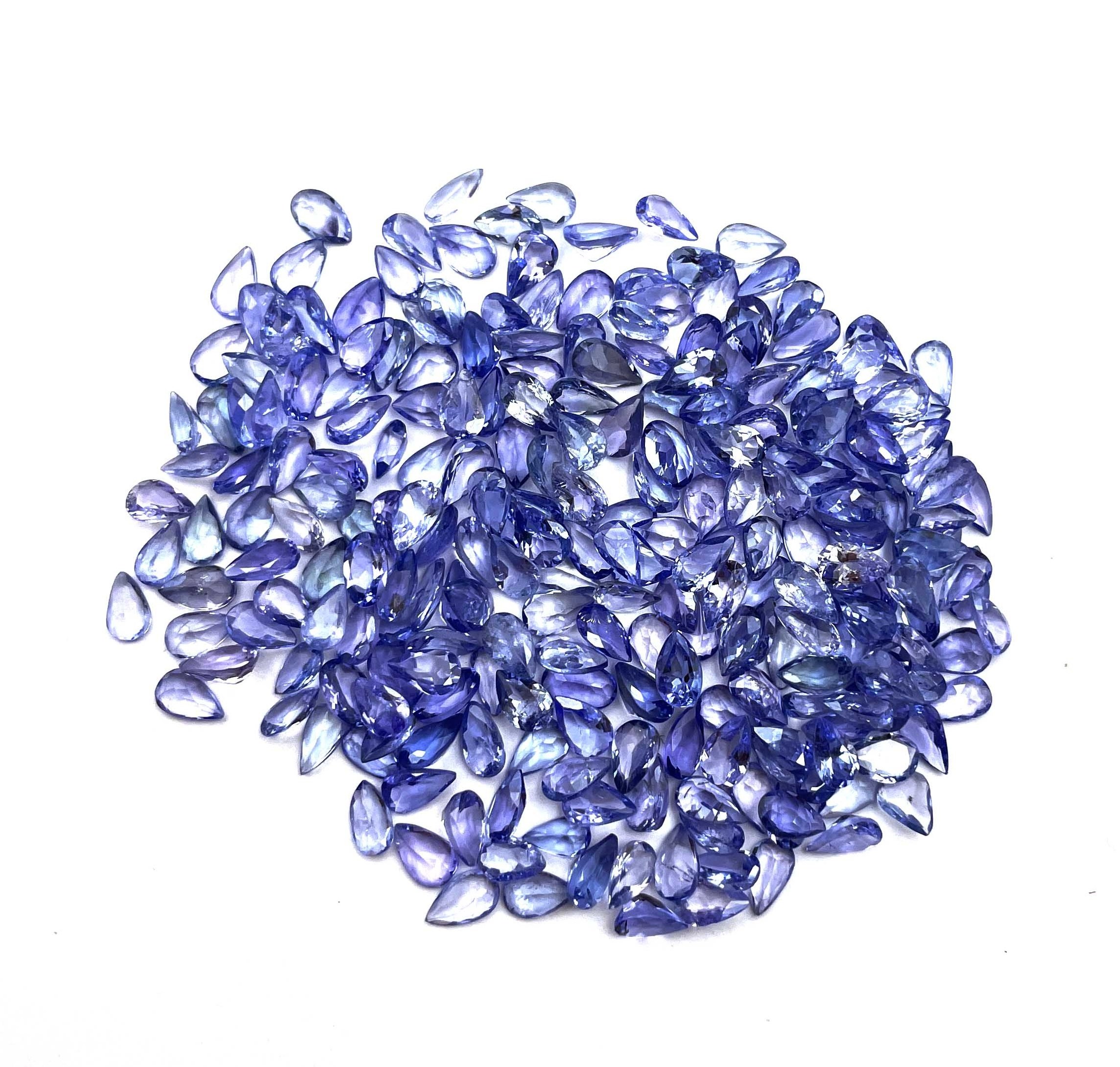 Natural Tanzania Tanzanite Pear Cut Loose Gemstone Lot 5-10 MM Purple Tanzanite Gemstone For Jewelry Making