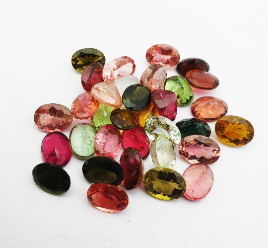 Natural Tourmaline Oval Cut Loose Gemstone Lot 10 Pcs 6*8 MM 12 CT  Tourmaline For Jewelry Making