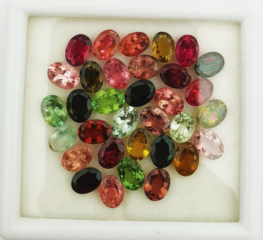 Natural Tourmaline Oval Cut Loose Gemstone Lot 10 Pcs 6*8 MM 12 CT  Tourmaline For Jewelry Making