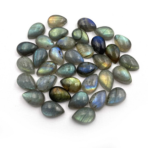 Natural Labradorite Pear Cabs Multi Fire Loose Gemstone Lot 10 Pcs 10x15 MM 50 CT High Quality Stone