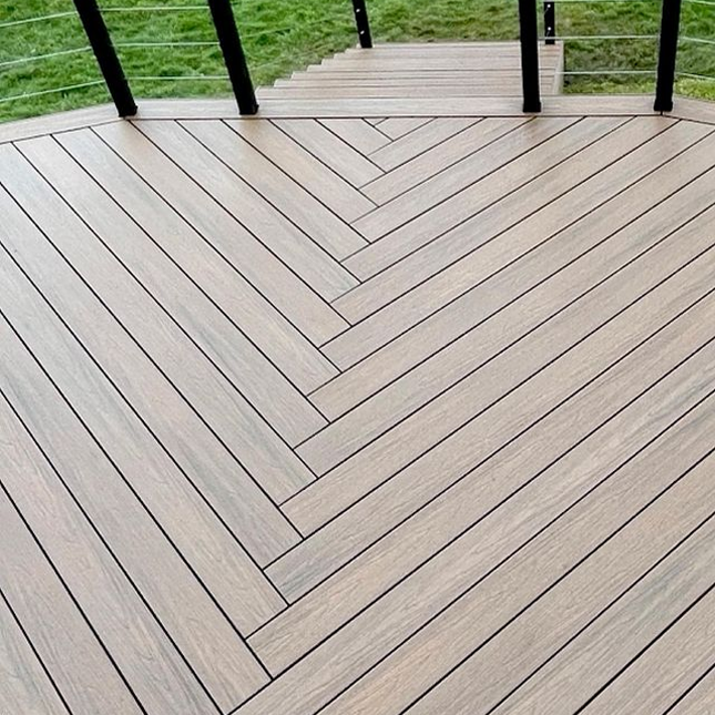 Eco Decking Wooden Grain Terrace Trex Cover Wpc decks  Flooring Wood Plastic Composite Patio Deck Tiles