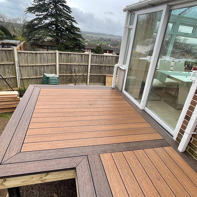 Eco Decking Wooden Grain Terrace Trex Cover Wpc decks  Flooring Wood Plastic Composite Patio Deck Tiles