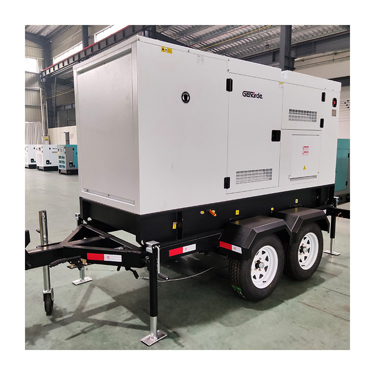 Movable Diesel Generator with Soundproof Canopy 50kw 80kw 120kw Trailer Type Genset with ATS