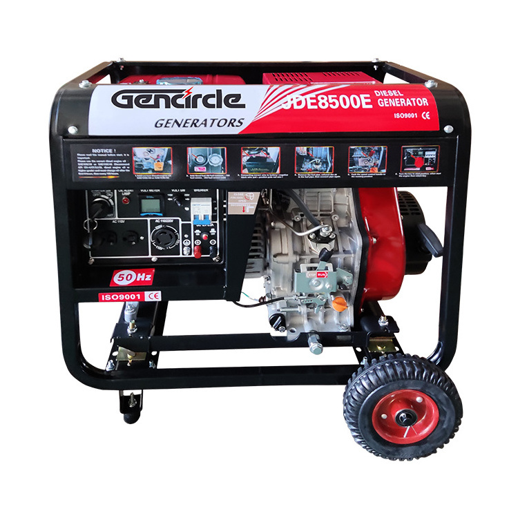 Home Used Generator Mini Generator Diesel Generator 5KW 5000W 5KVA Genset with Small Wheels/