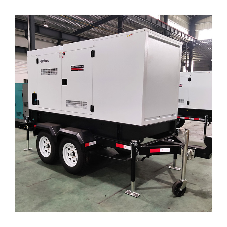 Movable Diesel Generator with Soundproof Canopy 50kw 80kw 120kw Trailer Type Genset with ATS