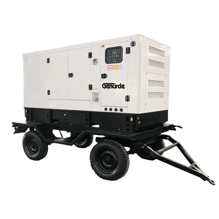 Movable Diesel Generator with Soundproof Canopy 50kw 80kw 120kw Trailer Type Genset with ATS