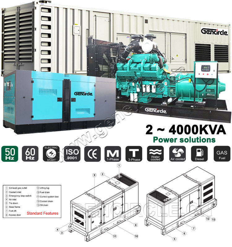 Electric generator silent type 500kw 650kva diesel genset price