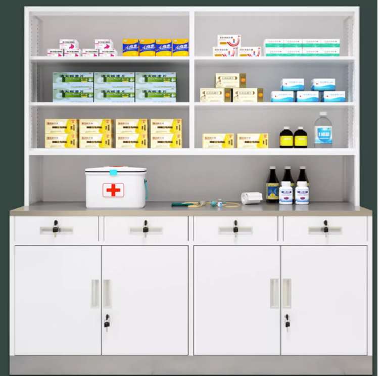 Western Medicine Cabinet and Sterile Instrument Cabinet Clinic Stainless Steel Modern School Tables and Chairs School Furniture