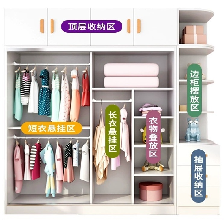 Children easy sliding door store content ark cabinet wardrobe