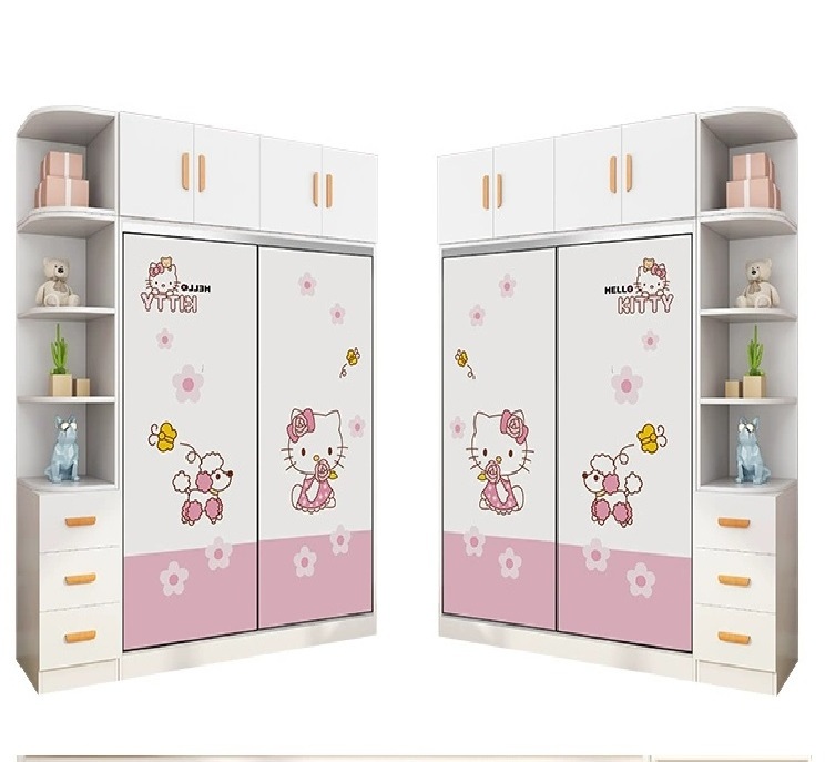 Children easy sliding door store content ark cabinet wardrobe