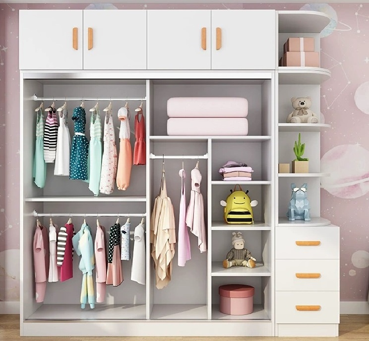 Children easy sliding door store content ark cabinet wardrobe