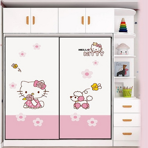 Children easy sliding door store content ark cabinet wardrobe