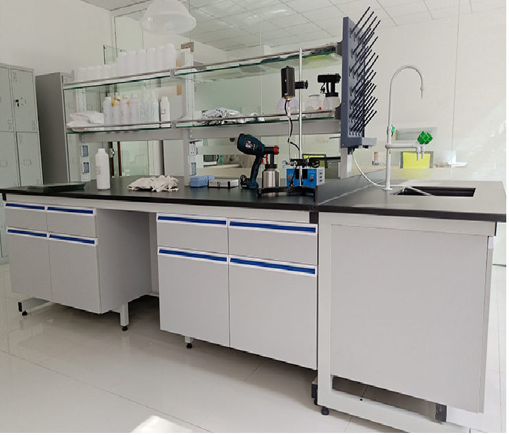 Pharmaceutical Industry Casework Non Melamine Faced MDF Wood Laboratory Island Bench Cabinets Hospital Metal Cleanroom Lab Furni