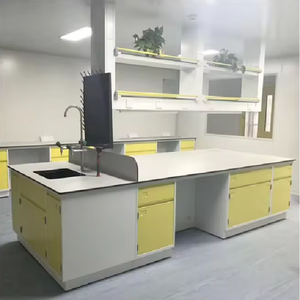 High Density Steel Lab Furniture Wall Bench Island Table Biology Physics Pathology Lab Work Table