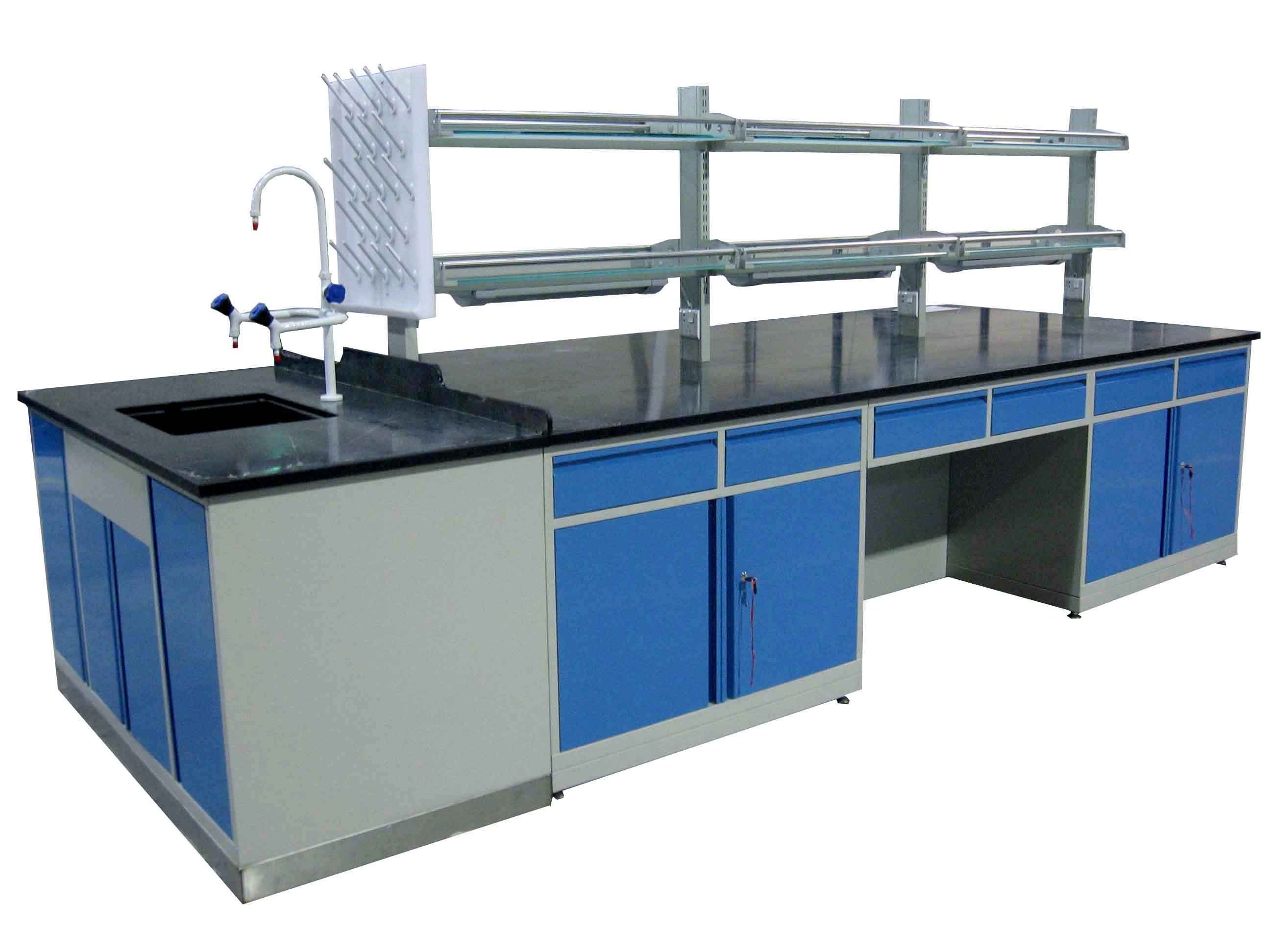 High Density Steel Lab Furniture Wall Bench Island Table Biology Physics Pathology Lab Work Table