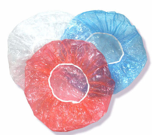 Cheap Waterproof Elastic Clear Bathing Cap Salon Hotel Travel Disposable Plastic PE Shower Cap