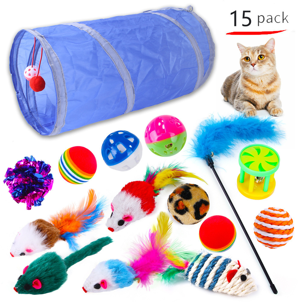 variety pack 30 assorted cat toy multiple pieces interactive kitten toy set different funny cat toys