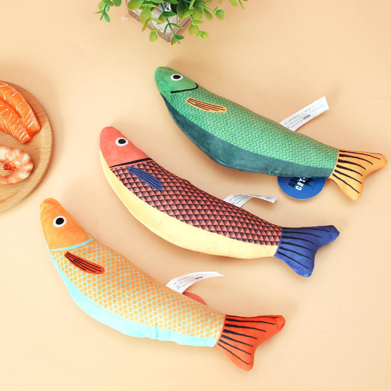 pet toys new arrivals grind one's teeth bite resistance bulk plush catnip fish toy for cat pets mint fish chew cat toys