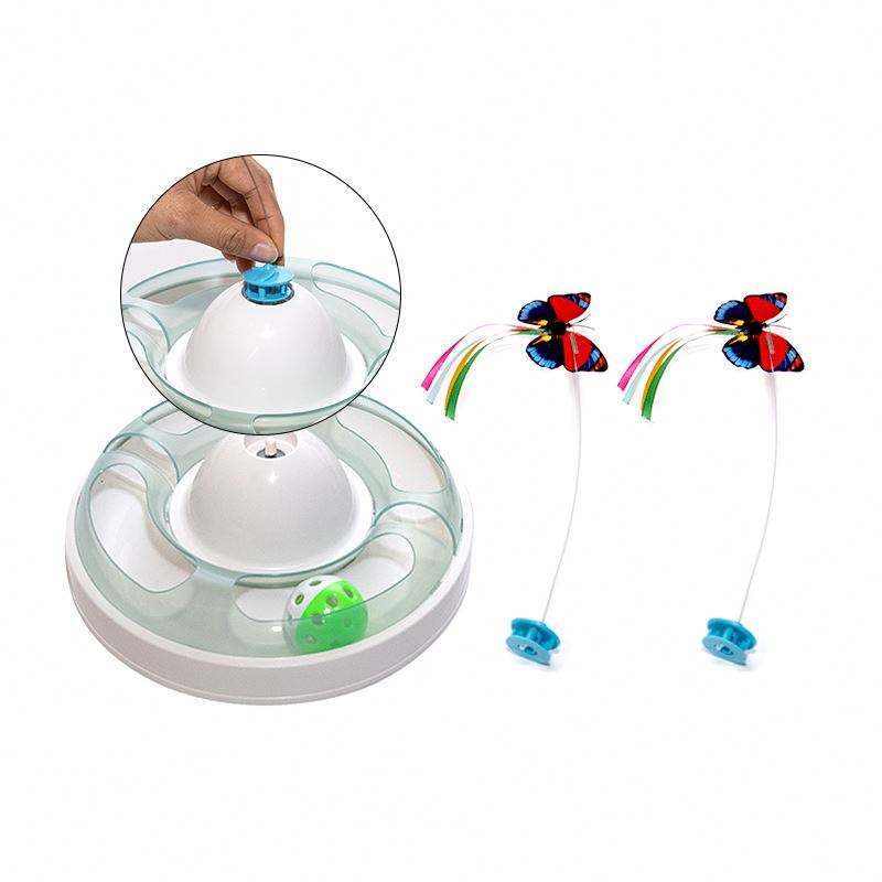 Wholesale Automatic Cat Toys Interactive Electric Rotating Butterfly Best Cat Toys Realistic Fluttering Sound Cat Exercise Toy