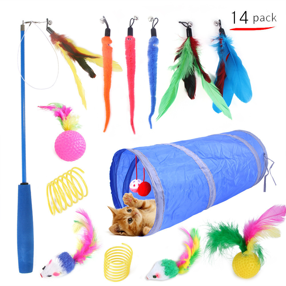 variety pack 30 assorted cat toy multiple pieces interactive kitten toy set different funny cat toys