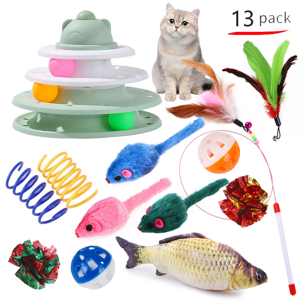 variety pack 30 assorted cat toy multiple pieces interactive kitten toy set different funny cat toys