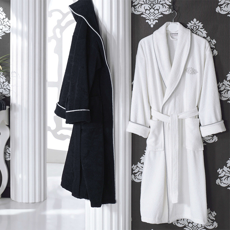 JR061 Luxury Double Layer Velour and Terry 100% Cotton Hotel Bathrobe