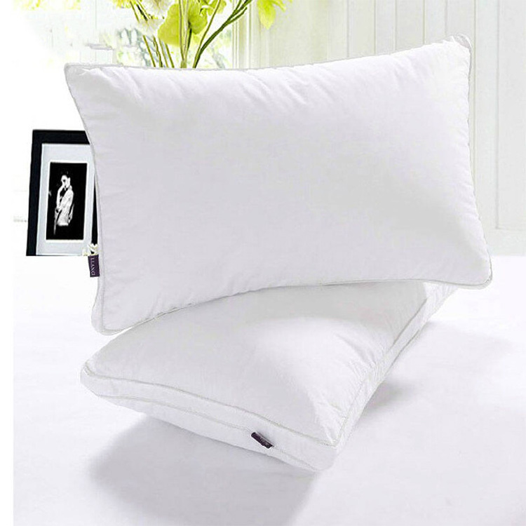 Wholesale 100% cotton down proof fabric pillow polyester filler Hotel Collection Bed Pillows for Sleeping