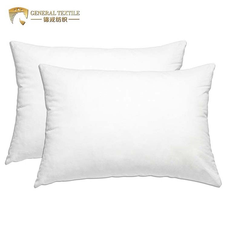 Wholesale 100% cotton down proof fabric pillow polyester filler Hotel Collection Bed Pillows for Sleeping